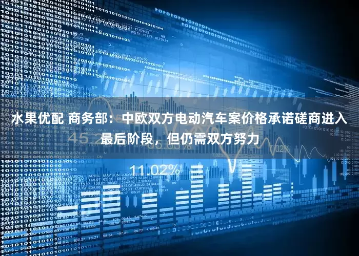 水果优配 商务部：中欧双方电动汽车案价格承诺磋商进入最后阶段，但仍需双方努力